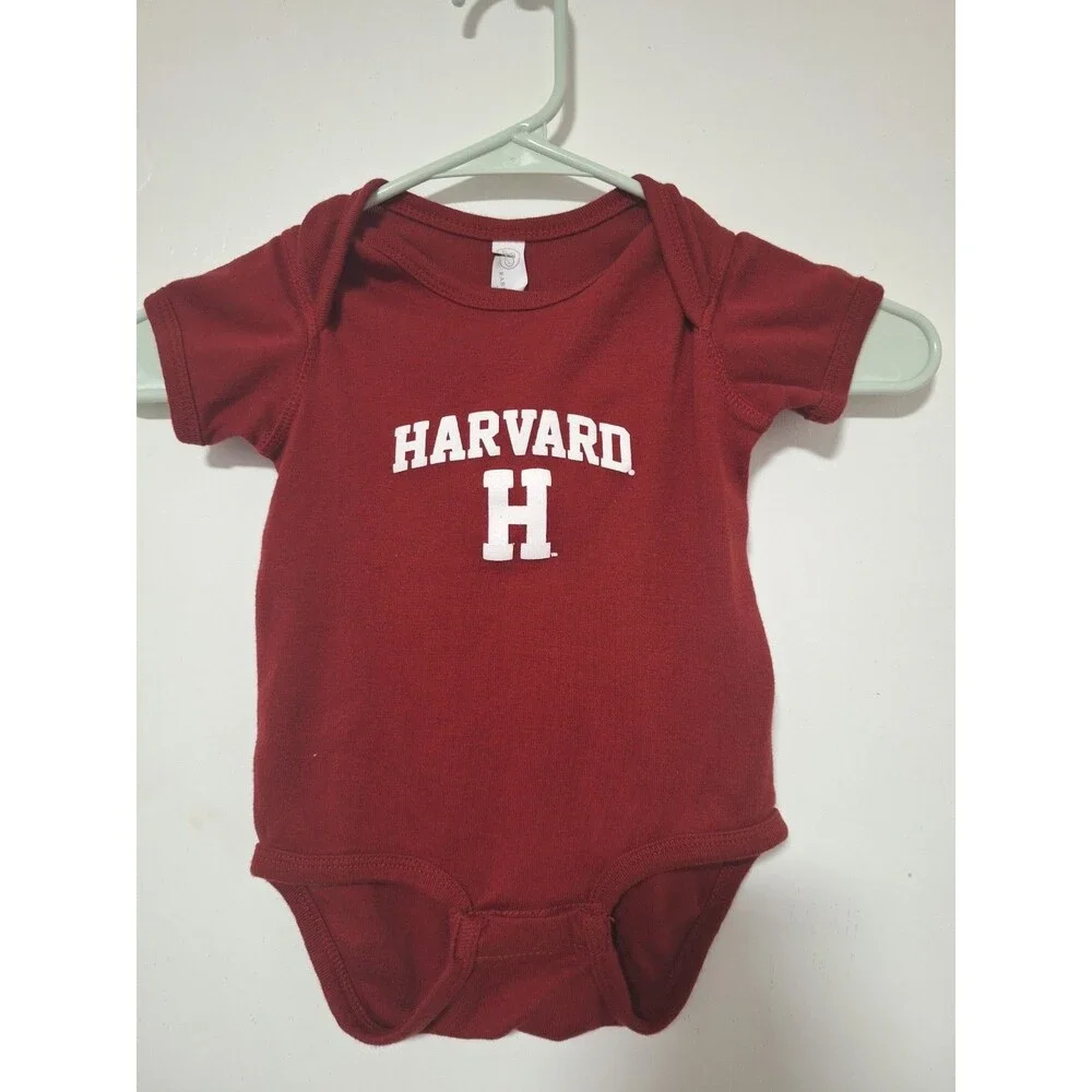 Harvard Crimson Baby Bodysuit 18 Months Rabbit Skins Short Sleeve One Piece Red